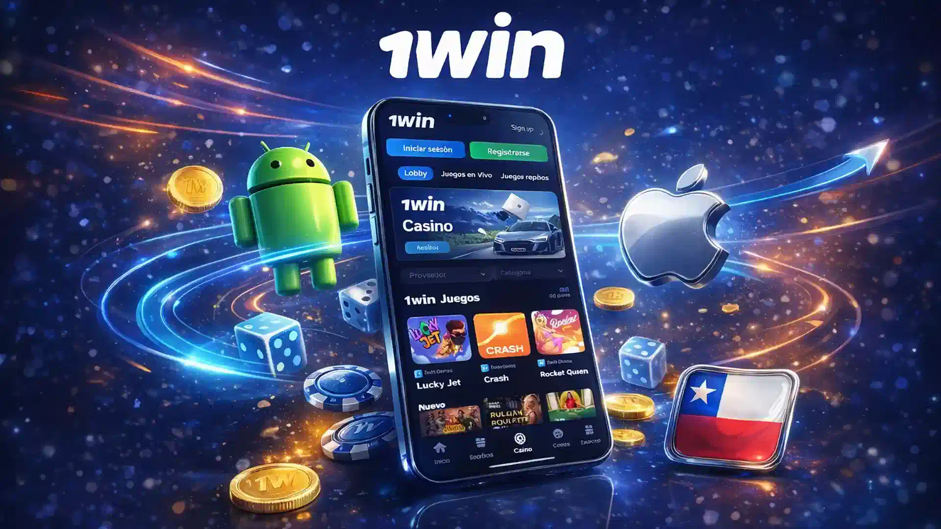 Aplicación móvil de 1win Chile para Android y iOS con casino y apuestas