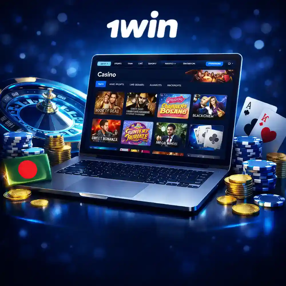 1win online casino in Bangladesh with slots, table games and a full casino lobby displayed on desktop