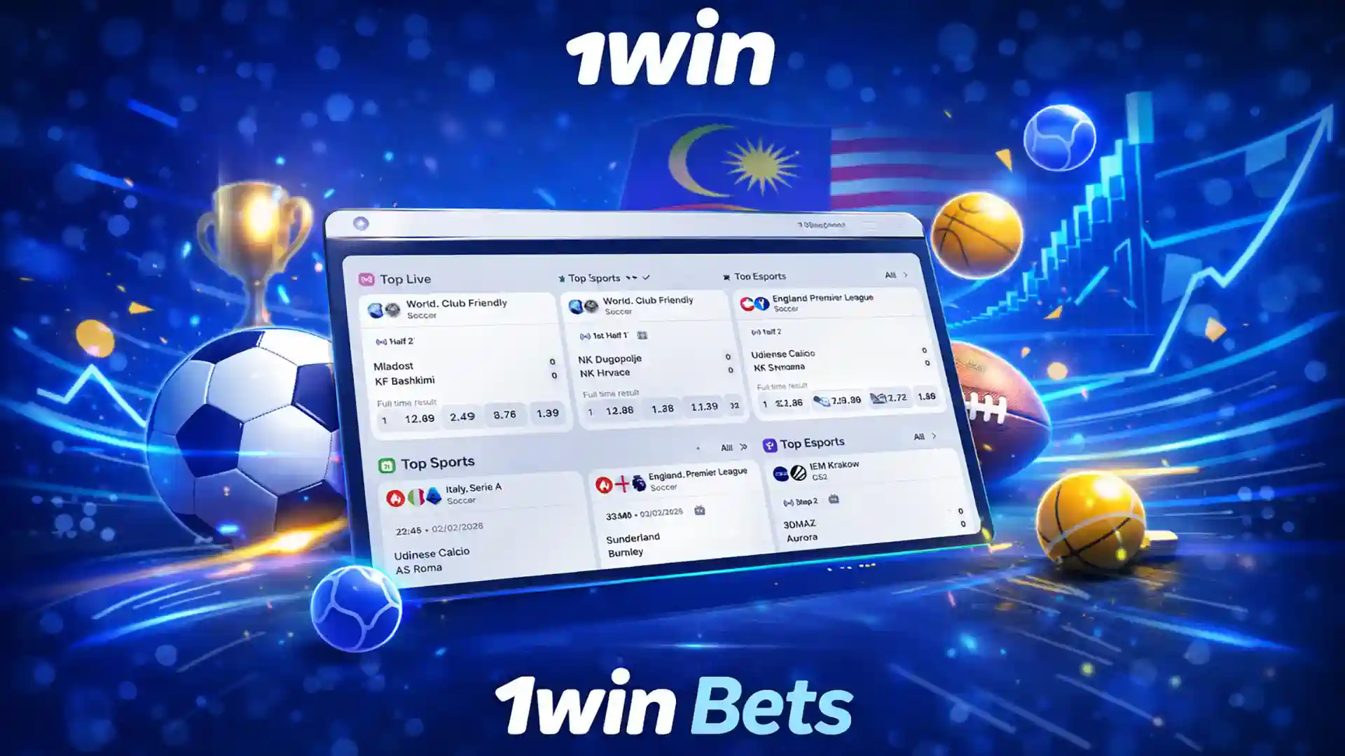 1win sports betting platform in Malaysia with live odds and multiple sports markets available in one interface