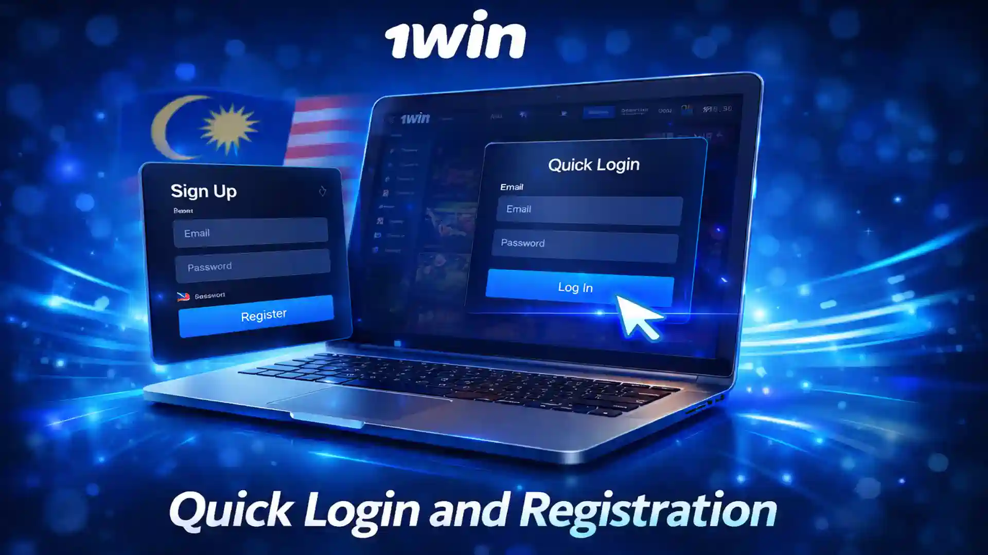 Quick login and registration on 1win platform allowing fast account access and instant gameplay