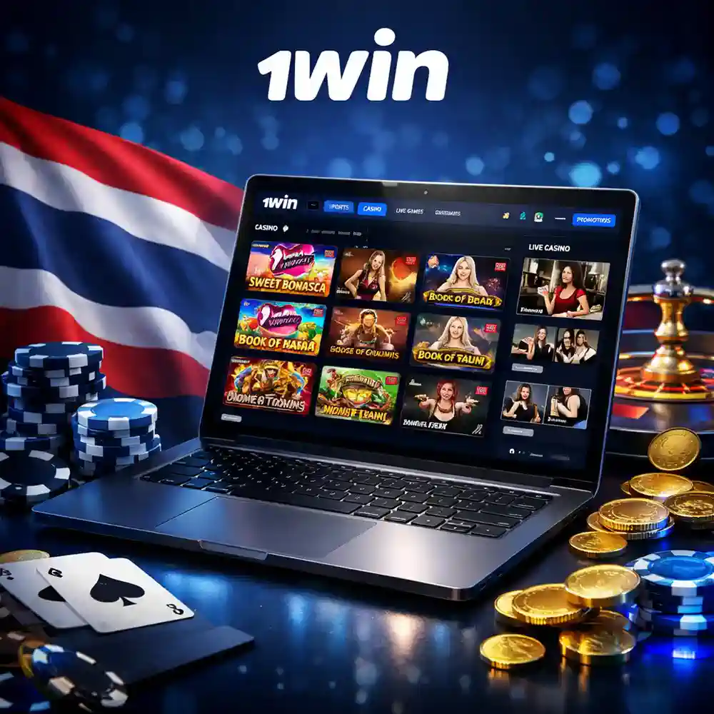 1win online casino in Thailand with slots, live casino games and table games on desktop